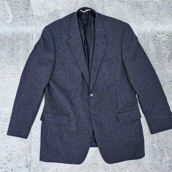 Joseph Abboud Men Blazer Gray Rayon Sport Coat Two Button Jacket Size 44L USA - Picture 2 of 10